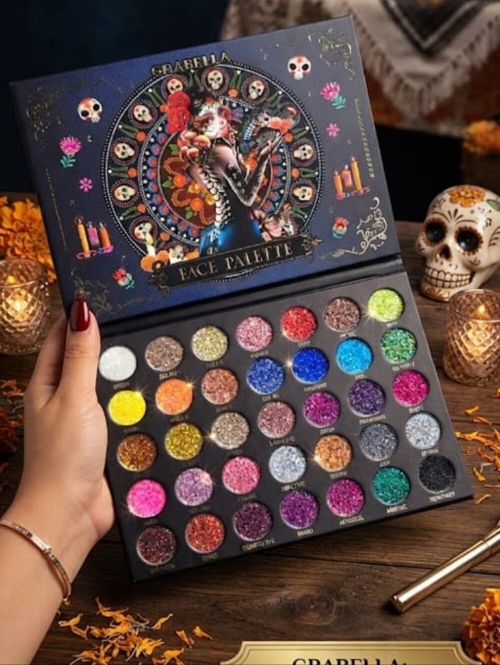 Girabella Glitter Face Palette - Multicolor Sparkle Shadow Set